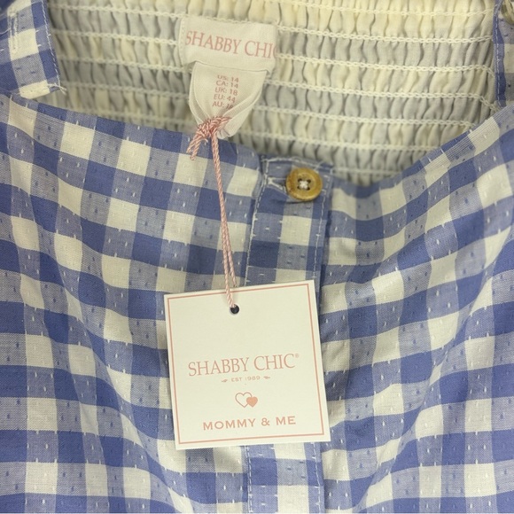 Shabby Chic Smocked Blue Gingham Embroidered Button Maxi Dress Size 14 NWT - Picture 5 of 11